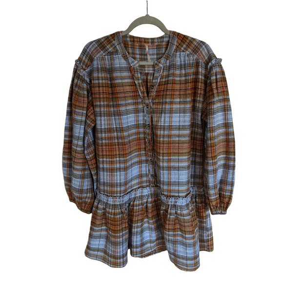 NEW Free People Alexa Plaid Mini Dress S - Picture 3 of 9